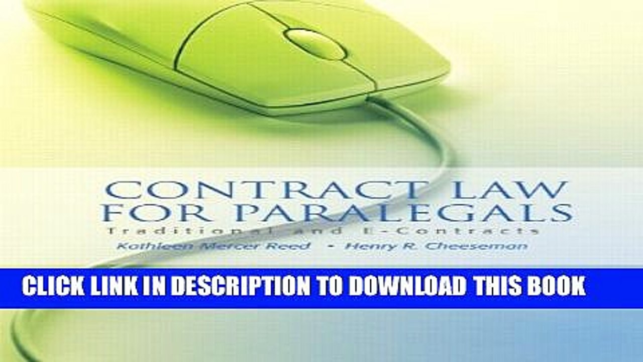[PDF] Contract Law for Paralegals: Traditional and E-Contracts Popular Online