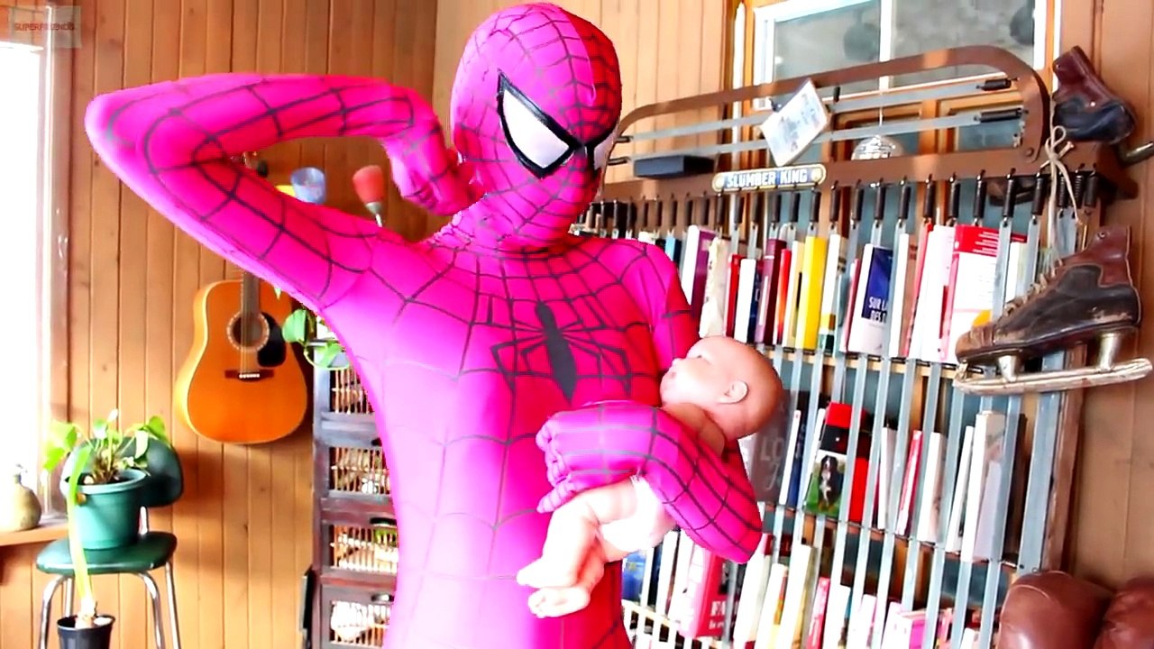 Spiderman, Frozen Elsa & Pink Spidergirl w_ Doctor! Spiderbaby is sick! Superheroes in Real Life part 5
