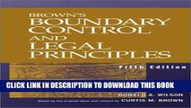 [PDF] Brown s Boundary Control and Legal Principles [Full Ebook]