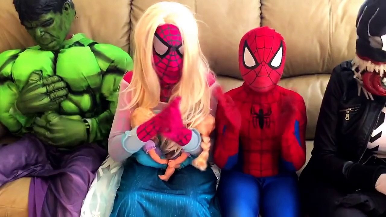 Spiderman vs Pink Spidergirl Frozen Elsa vs Joker Talent Show Disaster - Superhero Team-RTnURVGLzA4 part 4