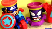 Play Doh Can Heads Captain America Spiderman Venom | Capitán América Hombre Araña juego