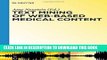 [PDF] Text Mining of Web-based Medical Content (Speech Technology and Text Mining in Medicine and