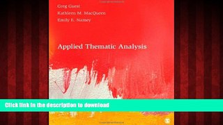EBOOK ONLINE Applied Thematic Analysis READ PDF BOOKS ONLINE