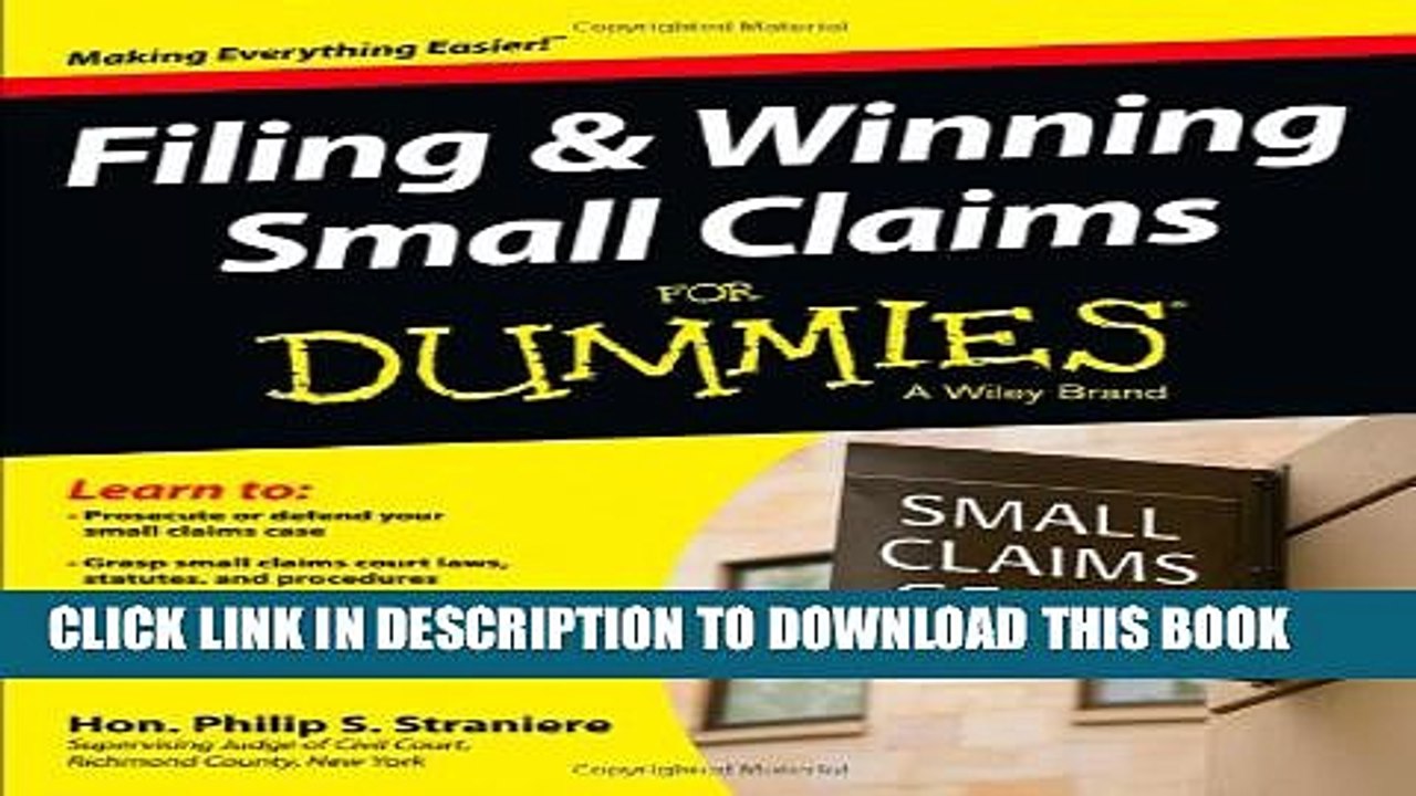 [PDF] Filing and Winning Small Claims For Dummies [Online Books]
