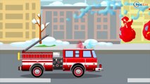 The Fire Truck hurry to the rescue - fire in the city - Cartoon about Emergency Trucks Episode 37
