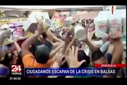 Ciudadanos escapan en balsas por crisis en Venezuela