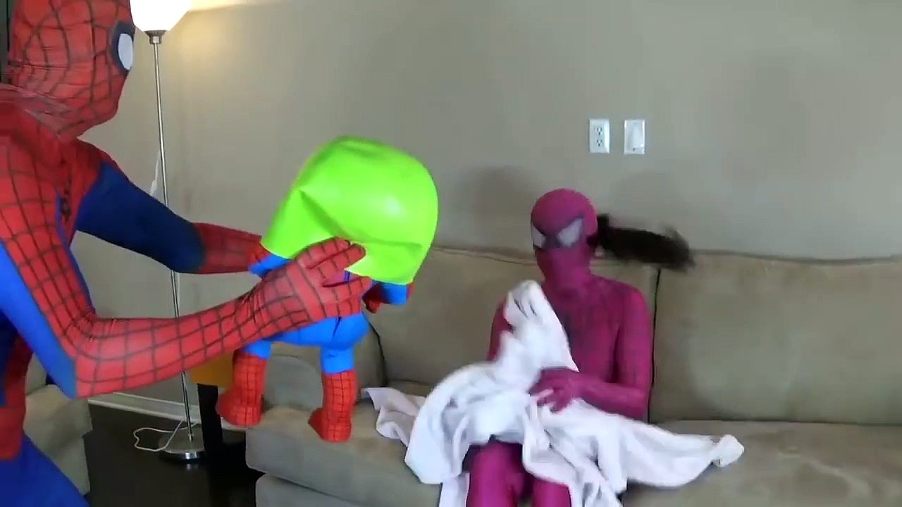 THE MASK VS PREGNANT PINK SPIDERGIRL VS VENOM BABY W_ SPIDERMAN FUNNY REAL IN LIFE part 4