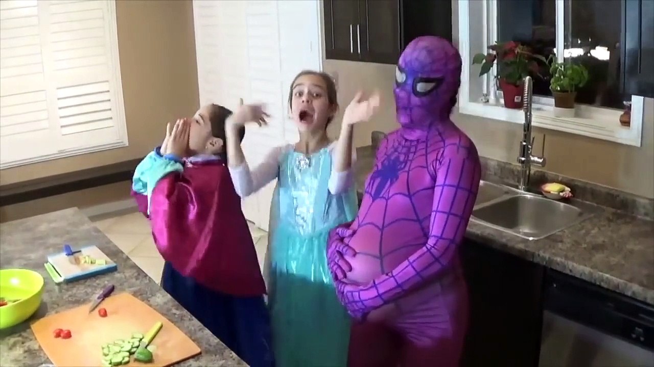 SuperHeroes ForReal Compilations Pregnant Pink SpiderGirl Spiderman Frozen Elsa Maleficent Prank-part 2