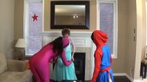 SuperHeroes ForReal Compilations Pregnant Pink SpiderGirl Spiderman Frozen Elsa Maleficent Prank-part 10