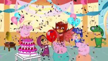 Masha And The Bear Birthday crying when Lost her Balloons PJ Masks Owlette Help her