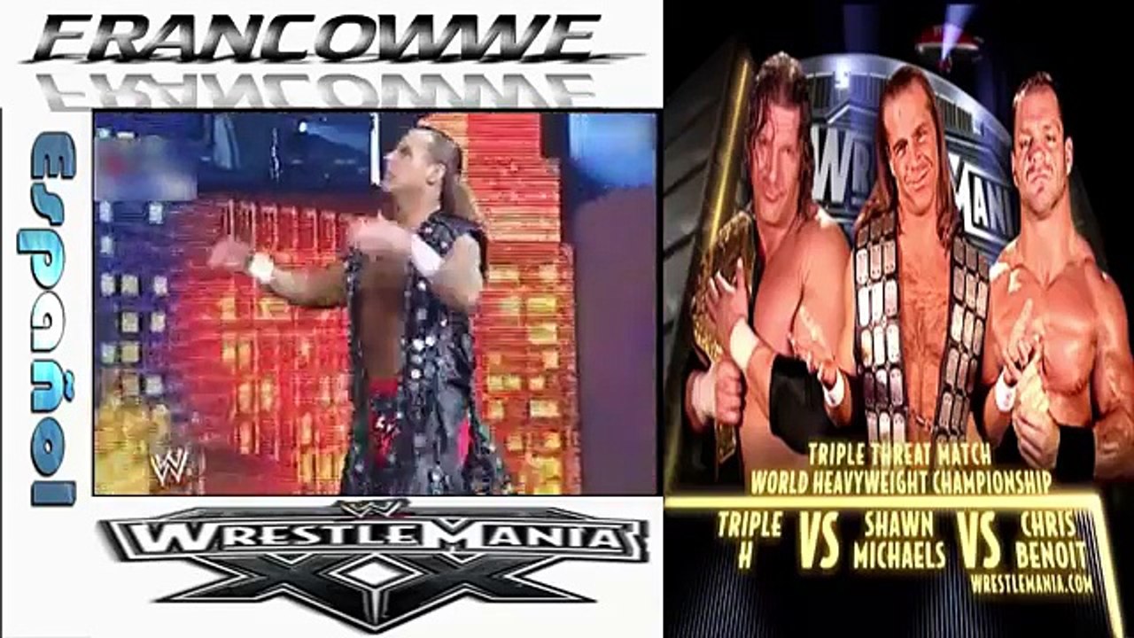 TRIPLE H VS HBK VS CHRIS BENOIT WM 20 EN ESPAÑOL
