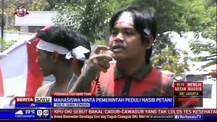 Puluhan Mahasiswa Solo Berdemo Desak Pemerintah Peduli Nasib Petani