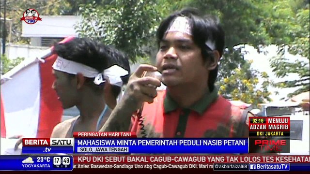 Puluhan Mahasiswa Solo Berdemo Desak Pemerintah Peduli Nasib Petani