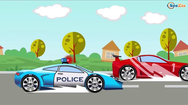 Мультик Полицейская машина и Поезд Автомобильный Город | Мультфильм для детей
