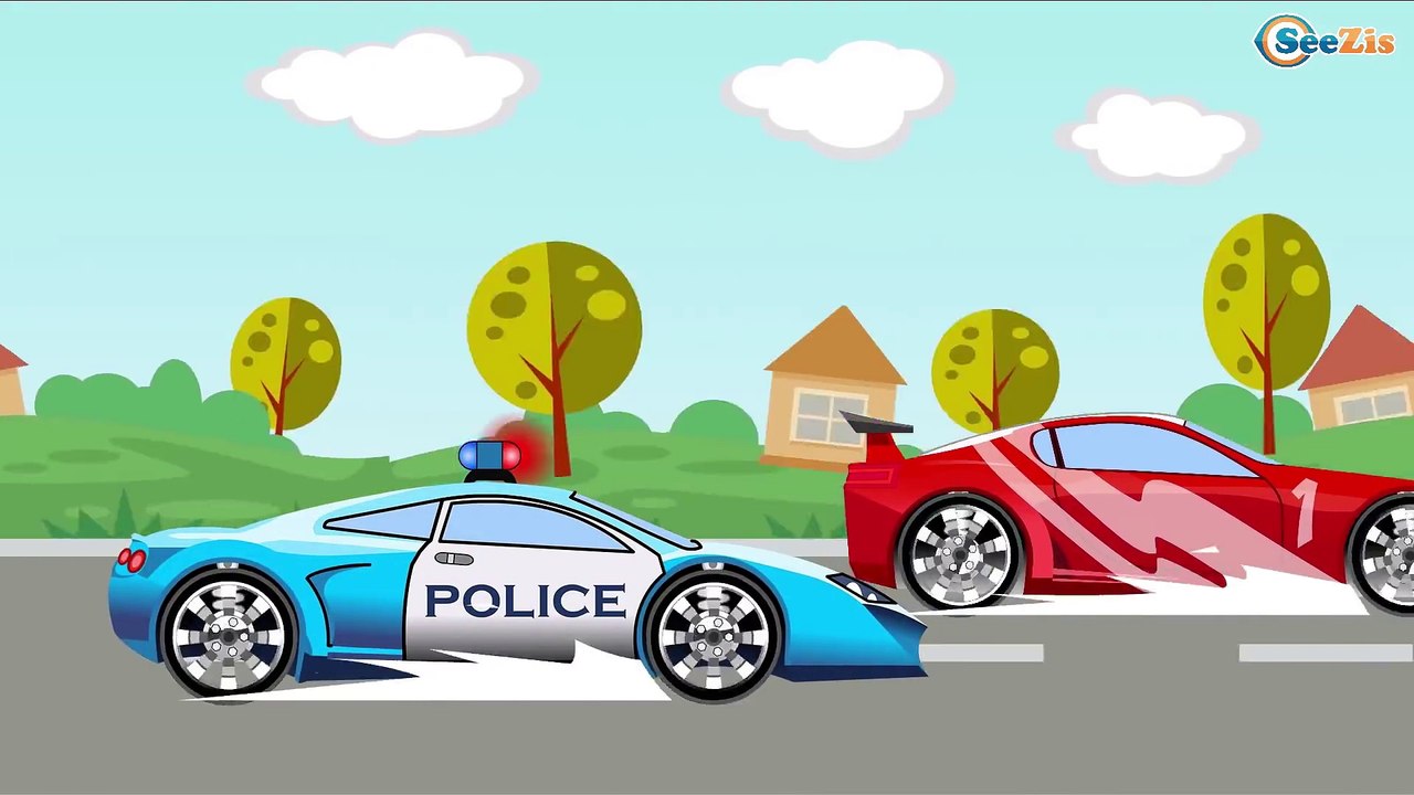 Мультик Полицейская машина и Поезд Автомобильный Город | Мультфильм для детей