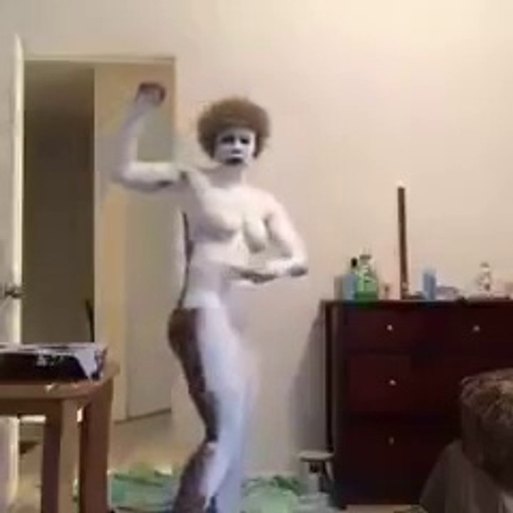 Black woman painting self into white