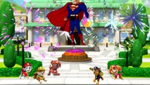 Superman saves Paw patrol pups - Superman vs Dinosaur - Paw patrol Ryder superhero