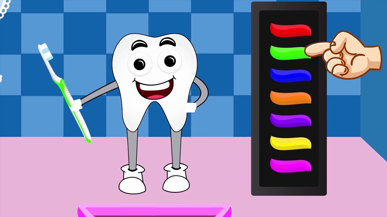 Learn Colors Teeth Brush 3D | Teach Colours Baby Children Kids Video by Animated Surprise Eggs TV