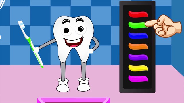 Learn Colors Teeth Brush 3D | Teach Colours Baby Children Kids Video by Animated Surprise Eggs TV