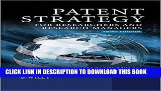 [PDF] Patent Strategy for Researchers and Research Managers Full Online