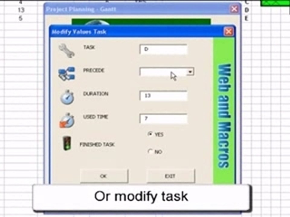 Excel Gantt Macro vba Project Managament with Gantt Chart