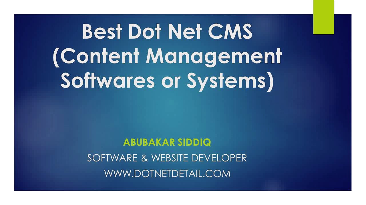 Best Dot Net CMS Content Management Softwares or systems