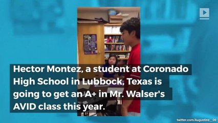 Student suprises teacher with the shoes he's always wanted