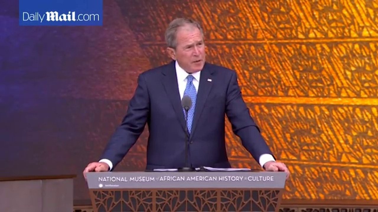 Former U.S. Pres George W. Bush, speaks at African-American museum