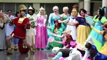 Jack Sparrow runs from Disney Princesses at huge Disney cosplay photo meet for MegaCon 2015