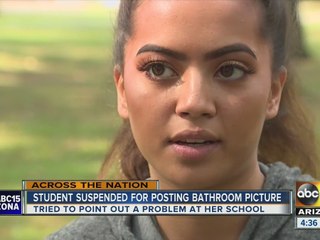 Student suspended after posting picture of discolored water coming from school sink