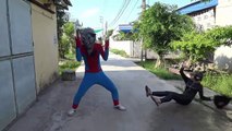Fart in the mouth Joker haha Spiderman Frozen elsa vs Pinks SpiderGirl Superheroes Funny Pranks- part 8