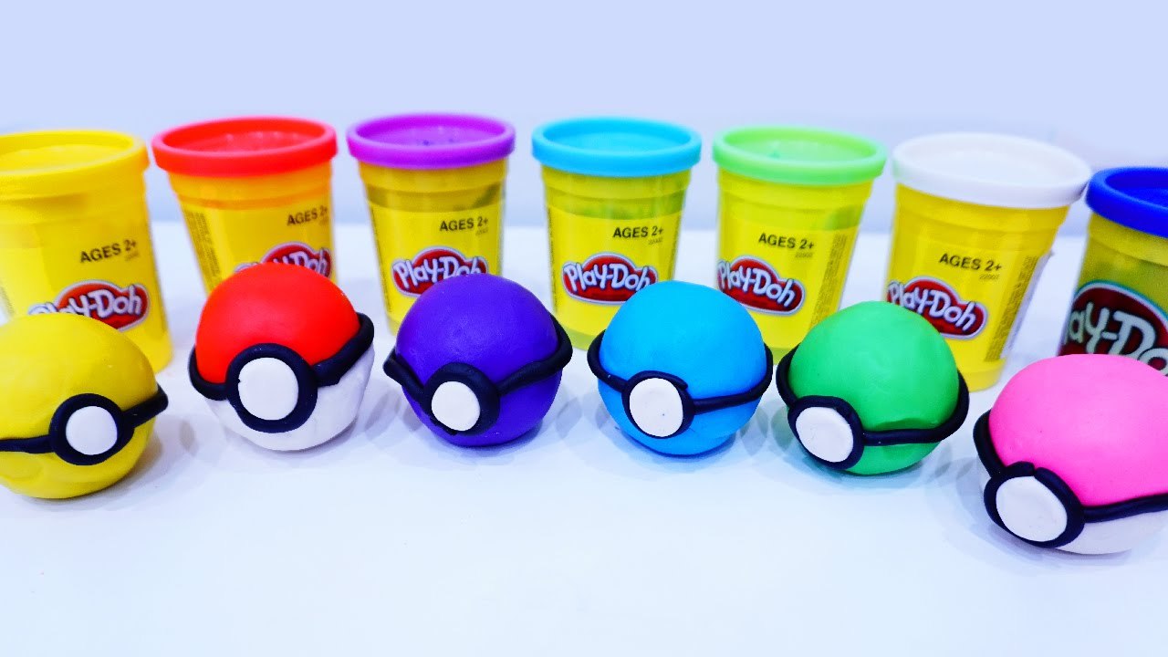 Learn Colors with Play Doh Pokemon Go with Colours Surprise Pokeball - Cartoon for Kids