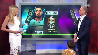 Lockyer's son wanders onto set during live Footy Show