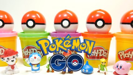 Learn Colours & Count 1 to 12 with Play Doh Pokemon Go Mini Balls with Foods Cars and Fruits Molds