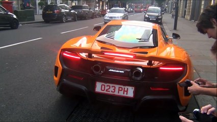 London Supercars June 2015: 675 LT, LaFerrari, 918, red 50th Aventador