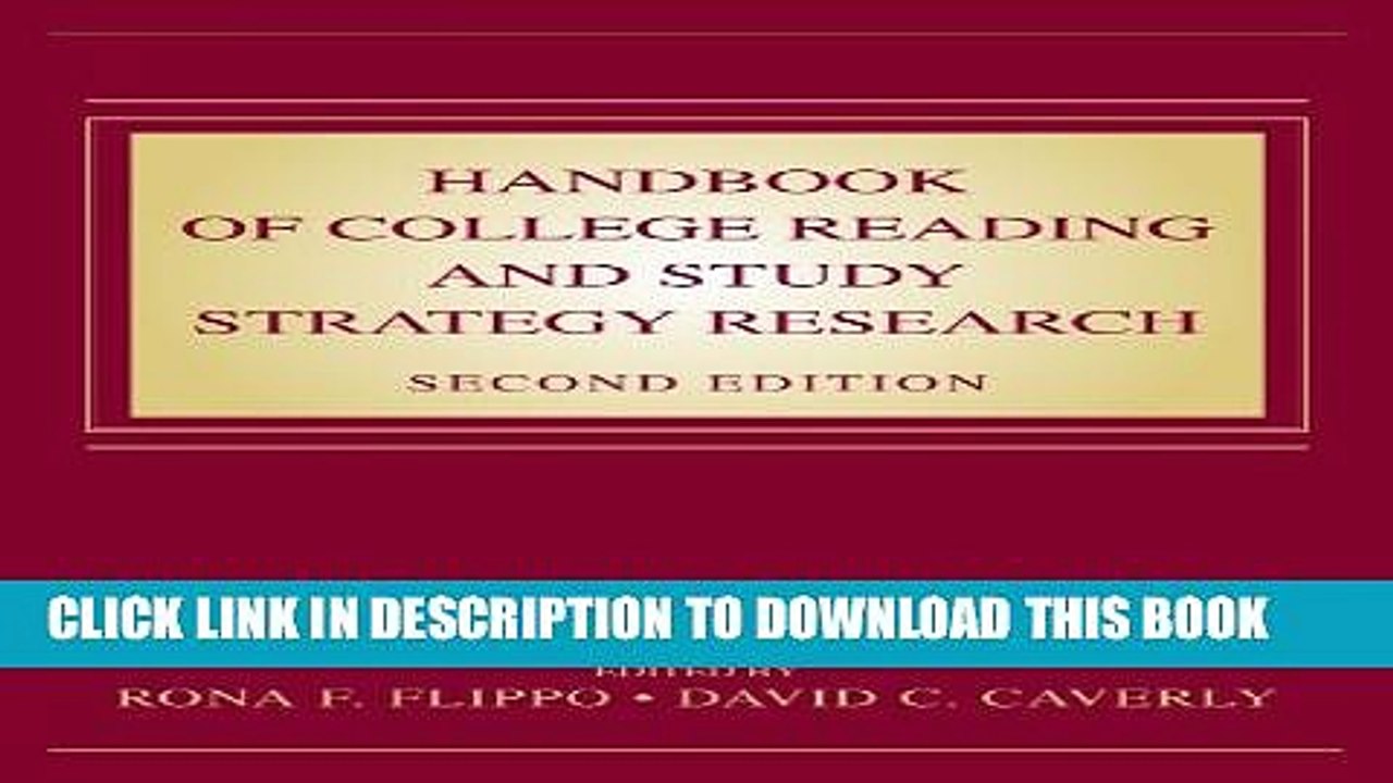 [PDF] Handbook of College Reading and Study Strategy Research Popular Collection