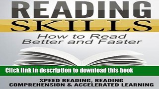 [PDF] Reading Skills: How to Read Better and Faster - Speed Reading, Reading Comprehension