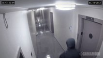 Ghost attacking man in hallway captured on CCTV camera