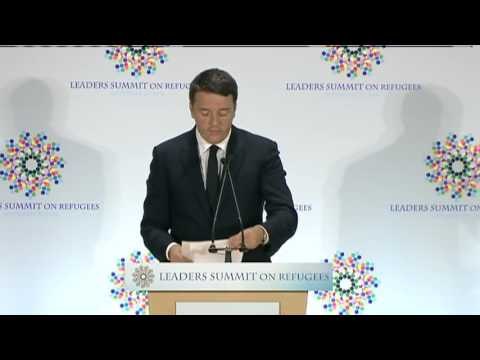 New York - Renzi interviene al “Leaders’ Summit on Refugees” all’Onu (20.09.16)