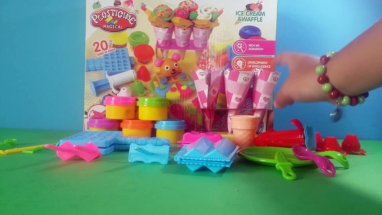 How to Make amazing Ice Cream and waffle with funny play dough