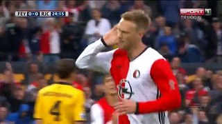 Nicolai Jorgensen Goal HD - Feyenoord 1-0 Roda - 25-09-2016 HD