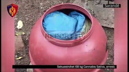 Report TV - Sarandë, policia sekuestron 68 kg kanabis, arrestohet një 65-vjeçar