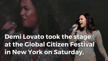 Demi Lovato promotes gender equality at the Global Citizen Festival