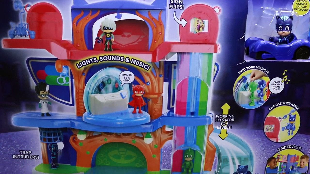 PJ Masks Headquarters Playset Gekko Catboy and Owlette at HQ Fight Romeo Luna Girl and Night Ninja