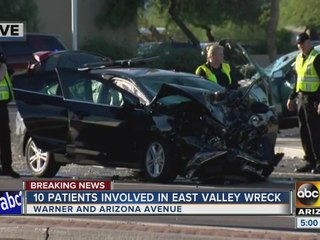10 people hospitalized after Chandler car accident