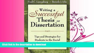 FAVORITE BOOK  Writing a Successful Thesis or Dissertation: Tips and Strategies for Students in