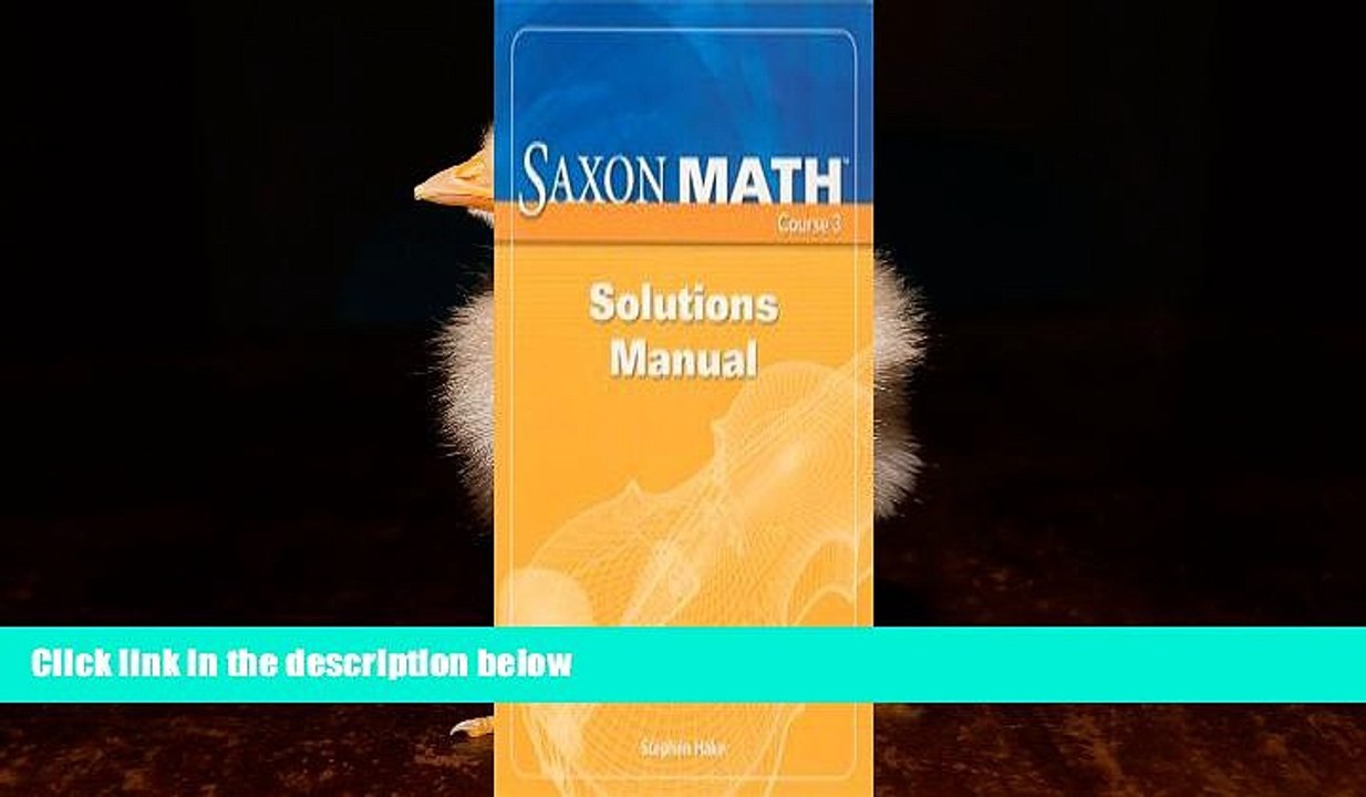 Must Have PDF  Saxon Math Course 3: Solution Manual 2007  Best Seller Books Most Wanted