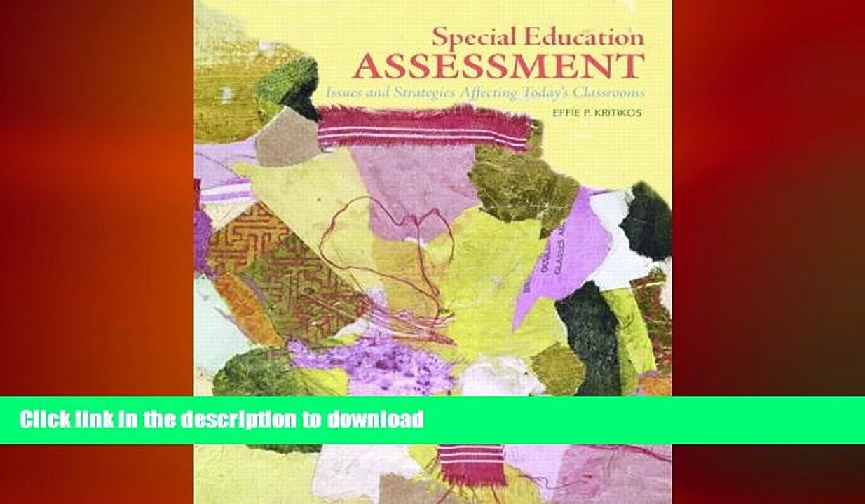 READ BOOK  Special Education Assessment: Issues and Strategies Affecting Today s Classrooms  GET