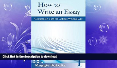 FAVORITE BOOK  How to Write an Essay, Workbook 1 (College Writing)  PDF ONLINE