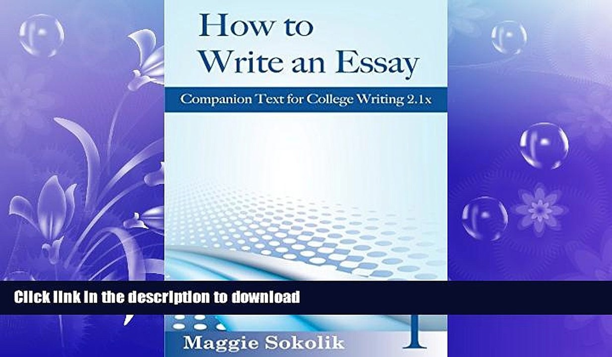 FAVORITE BOOK  How to Write an Essay, Workbook 1 (College Writing)  PDF ONLINE